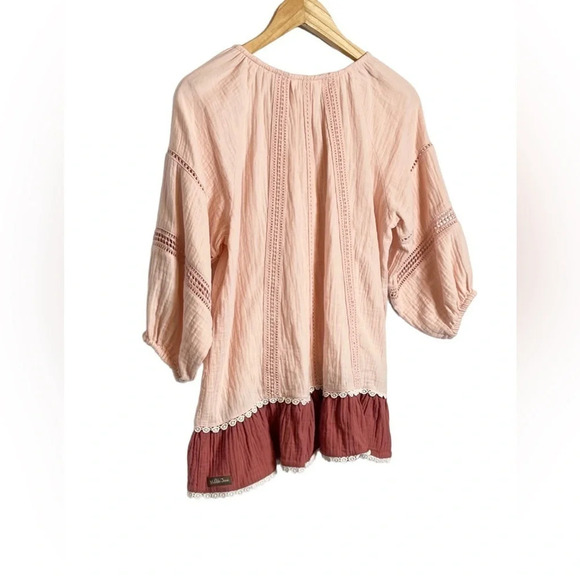 Matilda Jane | Wonderment Call Me Cute Top Gauze Crochet Detail EUC - Picture 7 of 9